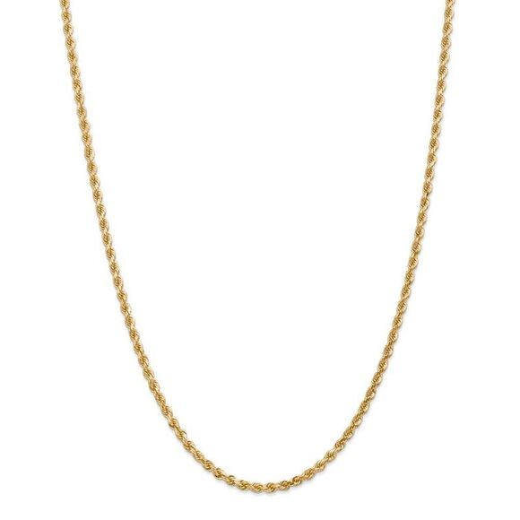 3.25mm, 14k Yellow Gold, Diamond Cut Solid Rope Chain Necklace, 30 In. - Picture 3 of 8